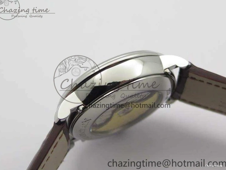 0519 FreshLook Villeret 6654 SS Complicated Function OMF 1:1 Best Edition White Dial On Brown Leather Strap A 8119